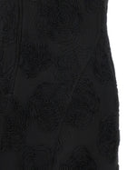 ROTATE Birger Christensen Black Flower Mesh Maxi Dress Black