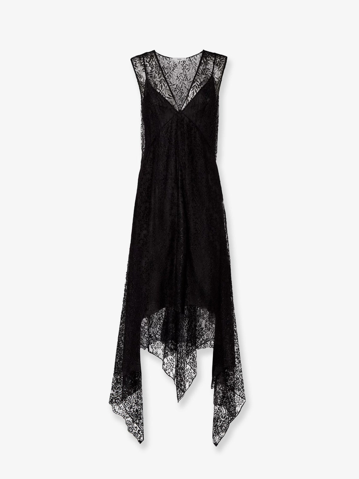 Fendi Women's Black Flowers and Berries Lace Dress Black