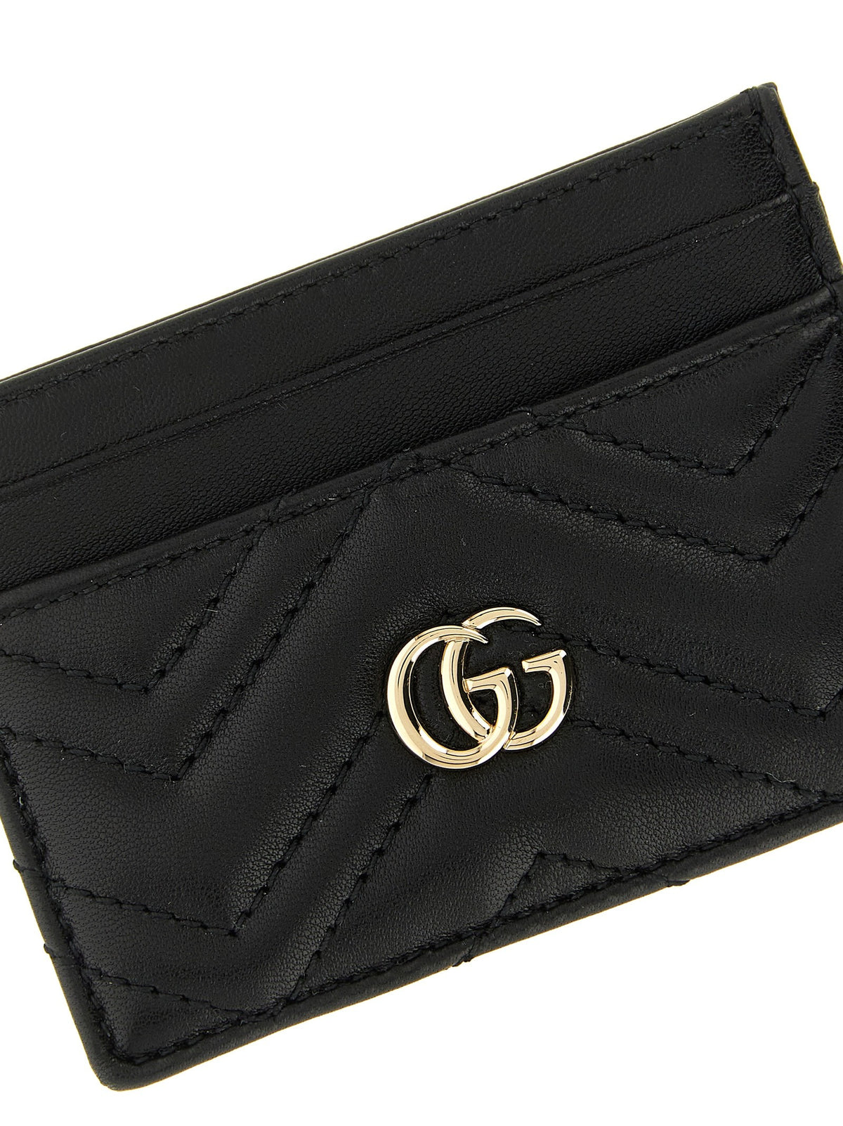 Gucci Black GG Marmont Card Holder Black