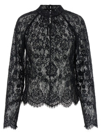 self-portrait Black Lace Blouse Black