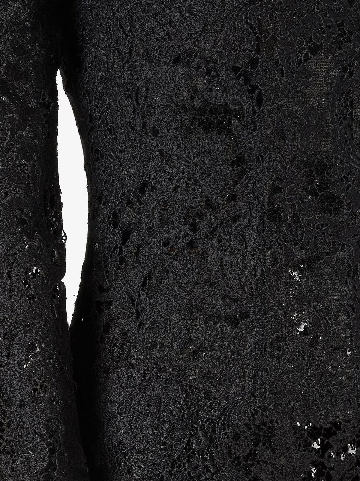 Fendi Women's Black Macramé Lace Dress Black, view 3