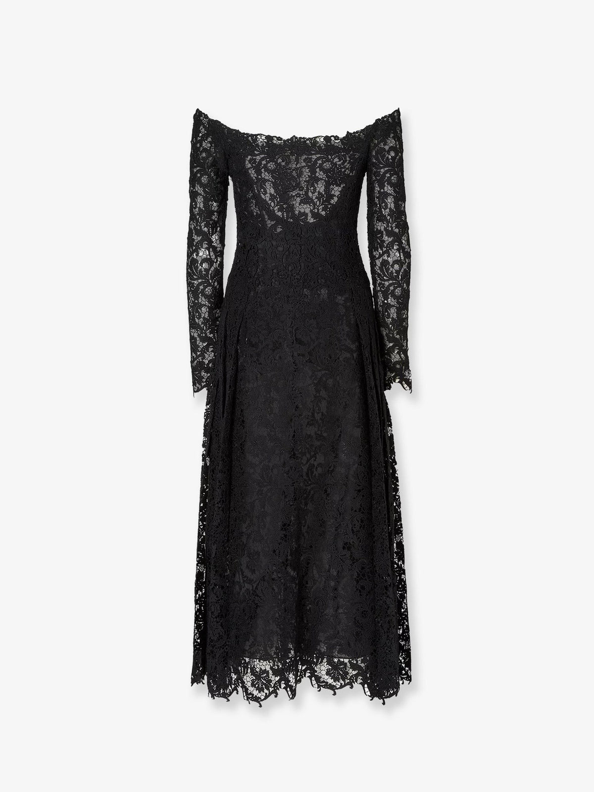 Fendi Women's Black Macramé Lace Dress Black, view 2