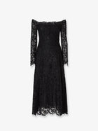 Fendi Women's Black Macramé Lace Dress Black