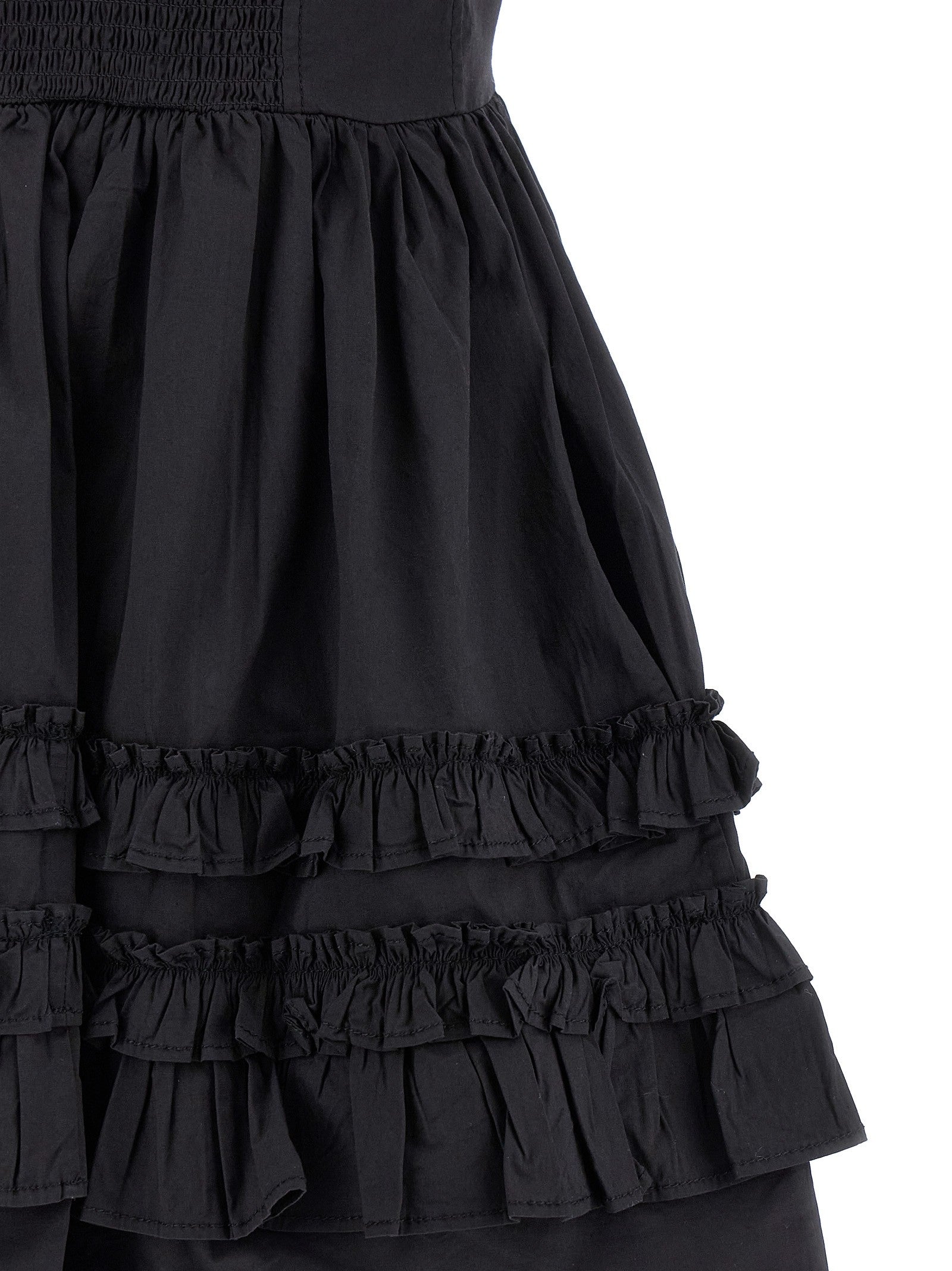 Ganni Black Mini Frill Dress Black