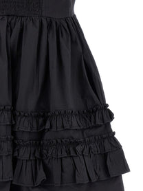 Ganni Black Mini Frill Dress Black