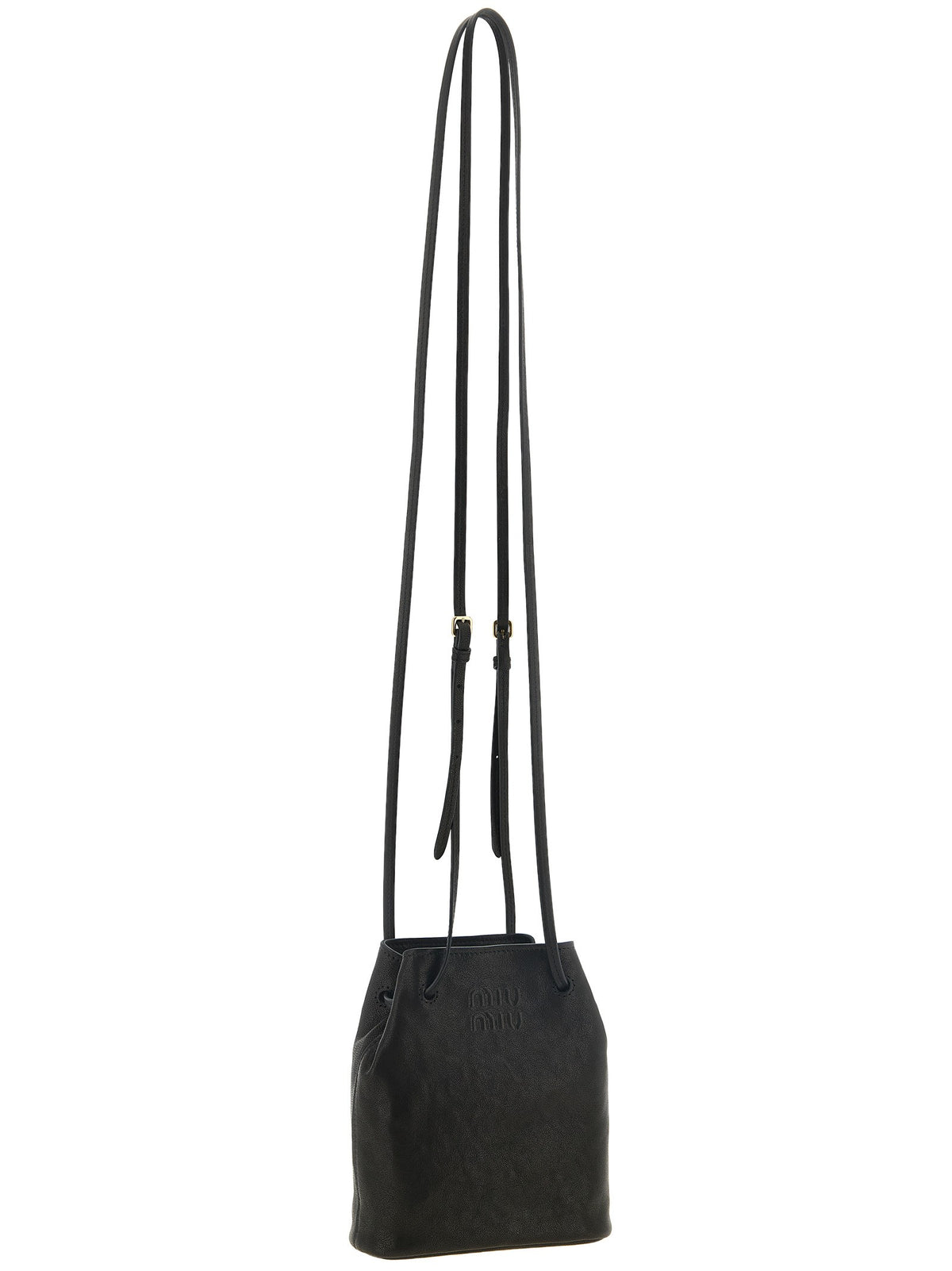 Miu Miu Black Mini Nappa Leather Crossbody Bag Black