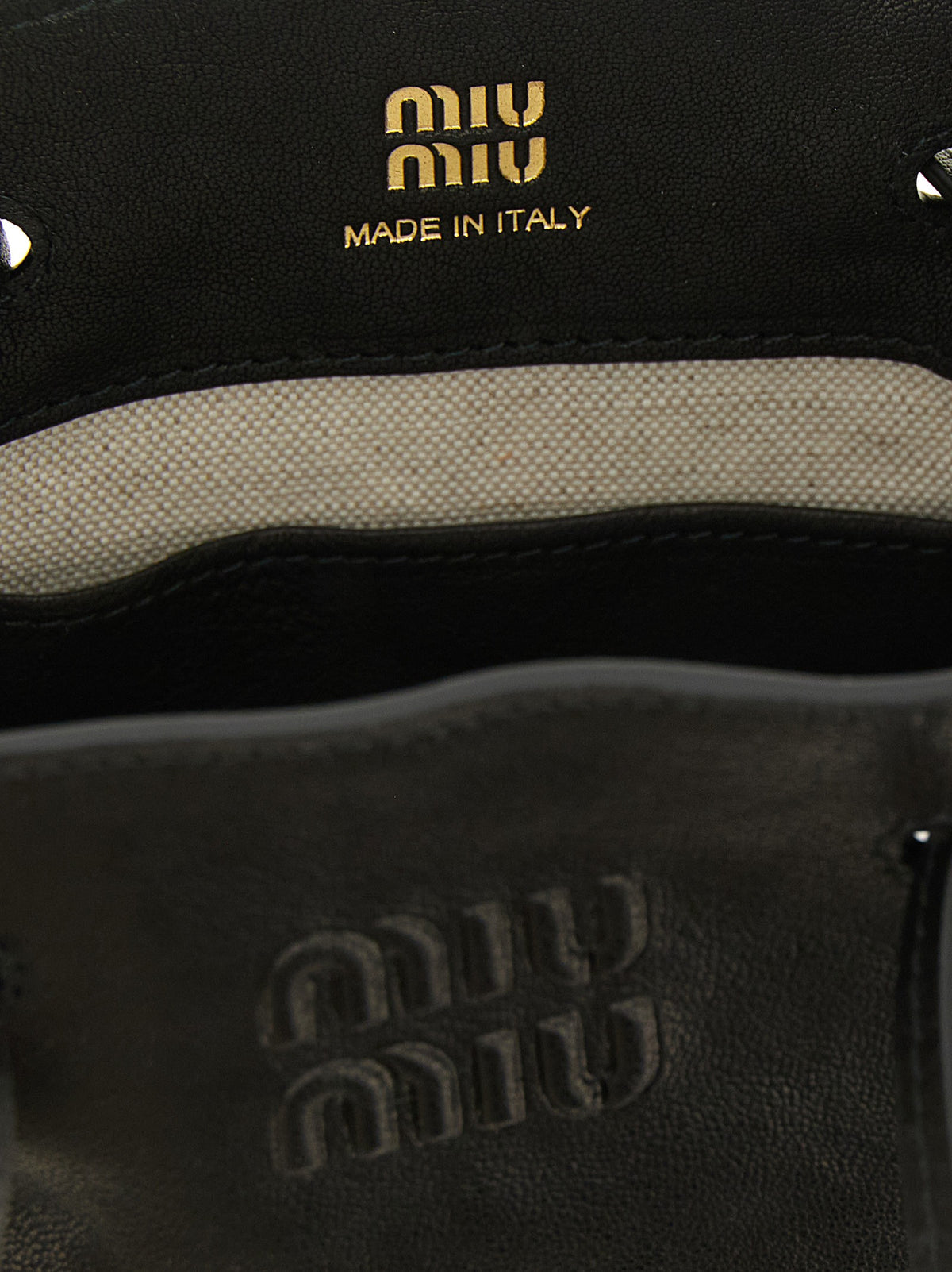 Miu Miu Black Mini Nappa Leather Crossbody Bag Black
