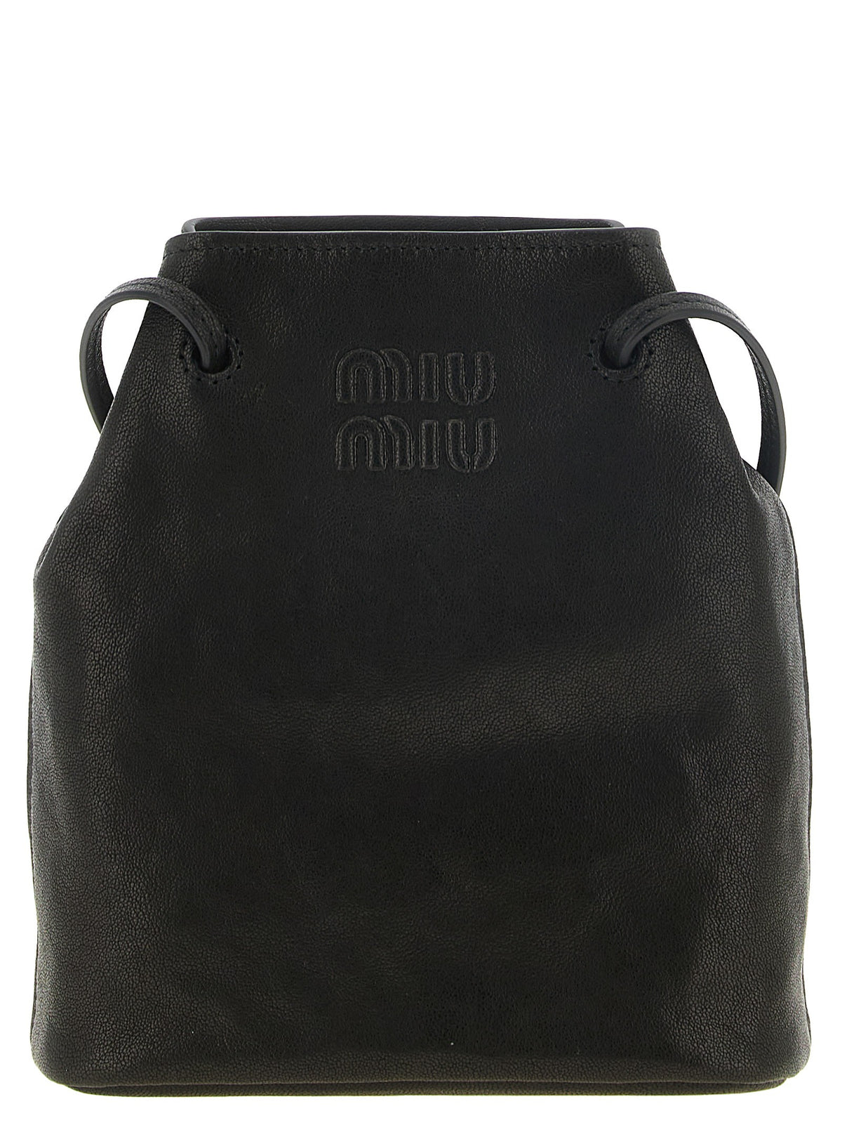 Miu Miu Black Mini Nappa Leather Crossbody Bag Black