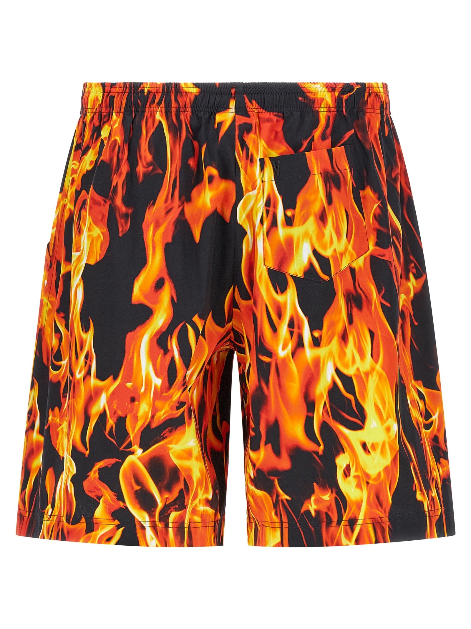 Vetements Black &amp; Orange Fire Bermuda Shorts Gold