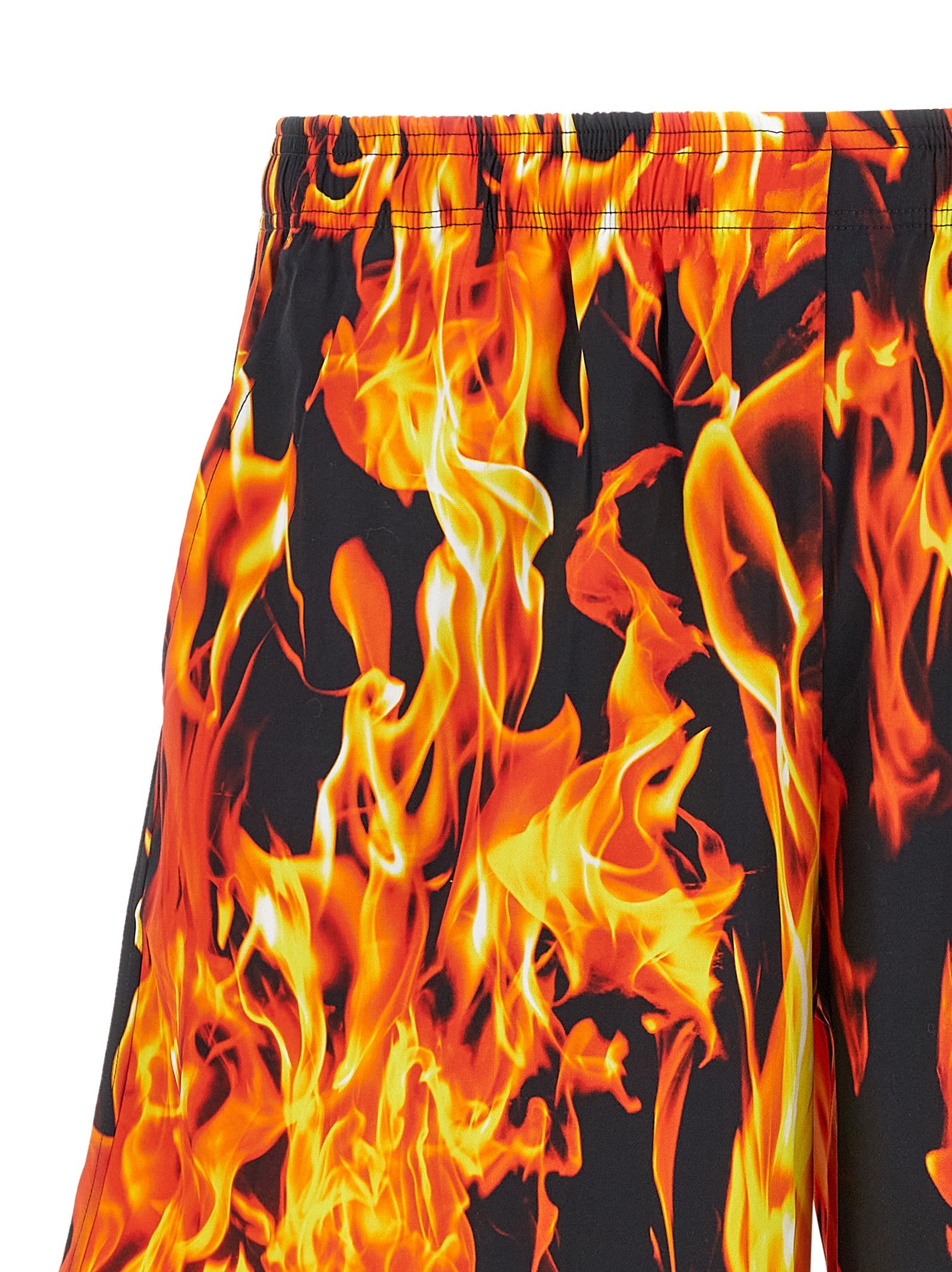 Vetements Black &amp; Orange Fire Bermuda Shorts Gold