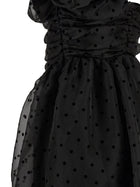 Ganni Black Organza Ruched Dress Black