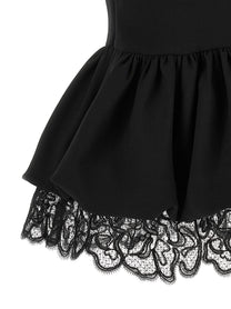 ROTATE Birger Christensen Black Peplum Top Black