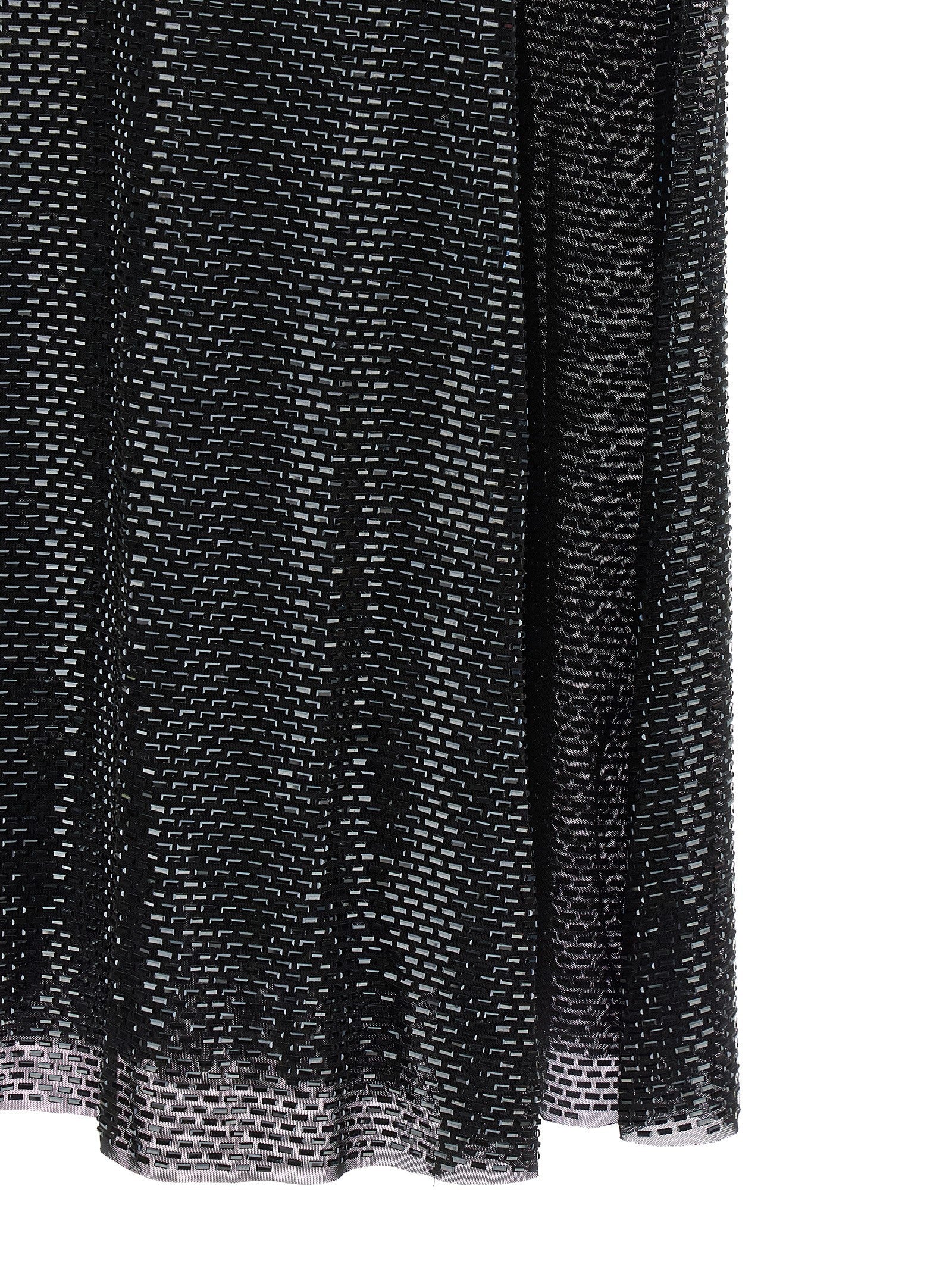 self-portrait Black Rhinestone Draped Maxi Dress Black