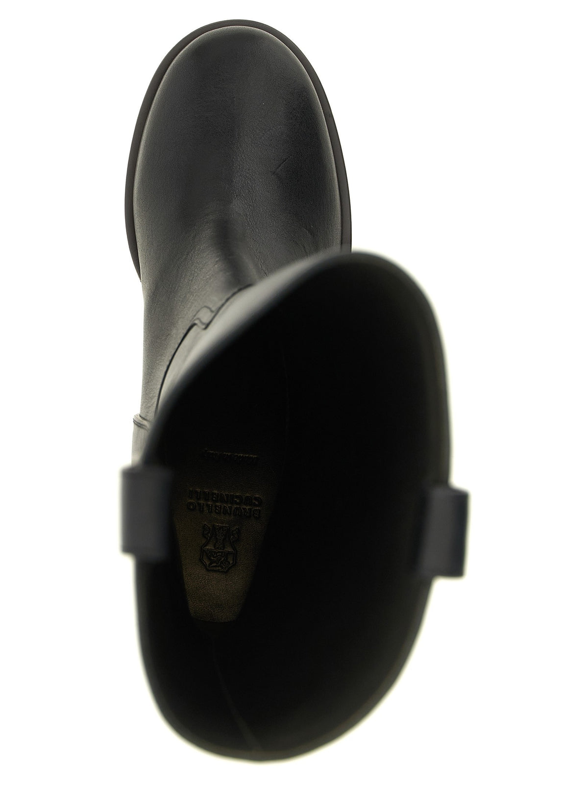Brunello Cucinelli Black Riding Leather Boots Black