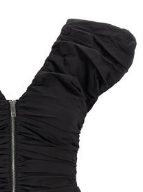 Ganni Black Ruched Top Black