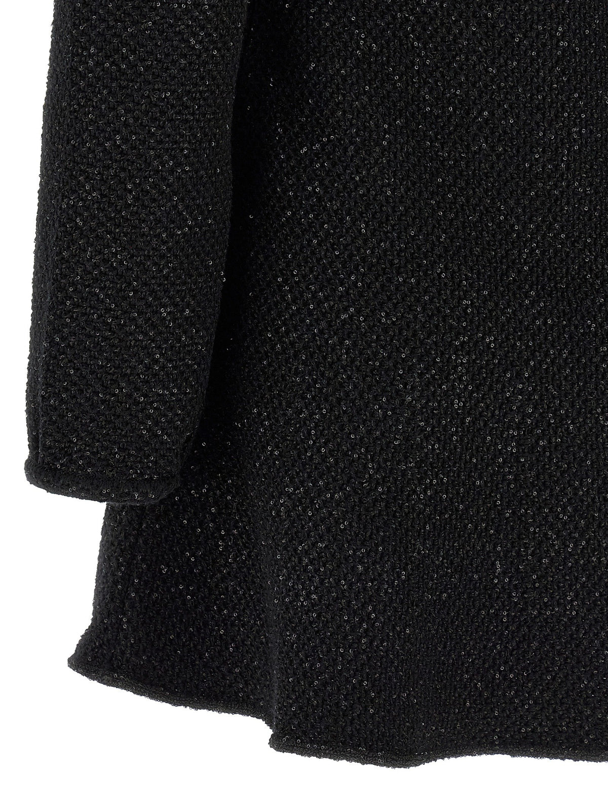 self-portrait Black Sequin Knit Mini Dress Black, view 4