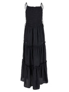 Ganni Black Smock Tie Dress Grey, view 2