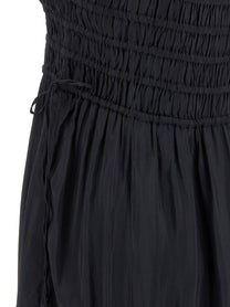 Ganni Black Smock Tie Dress Grey