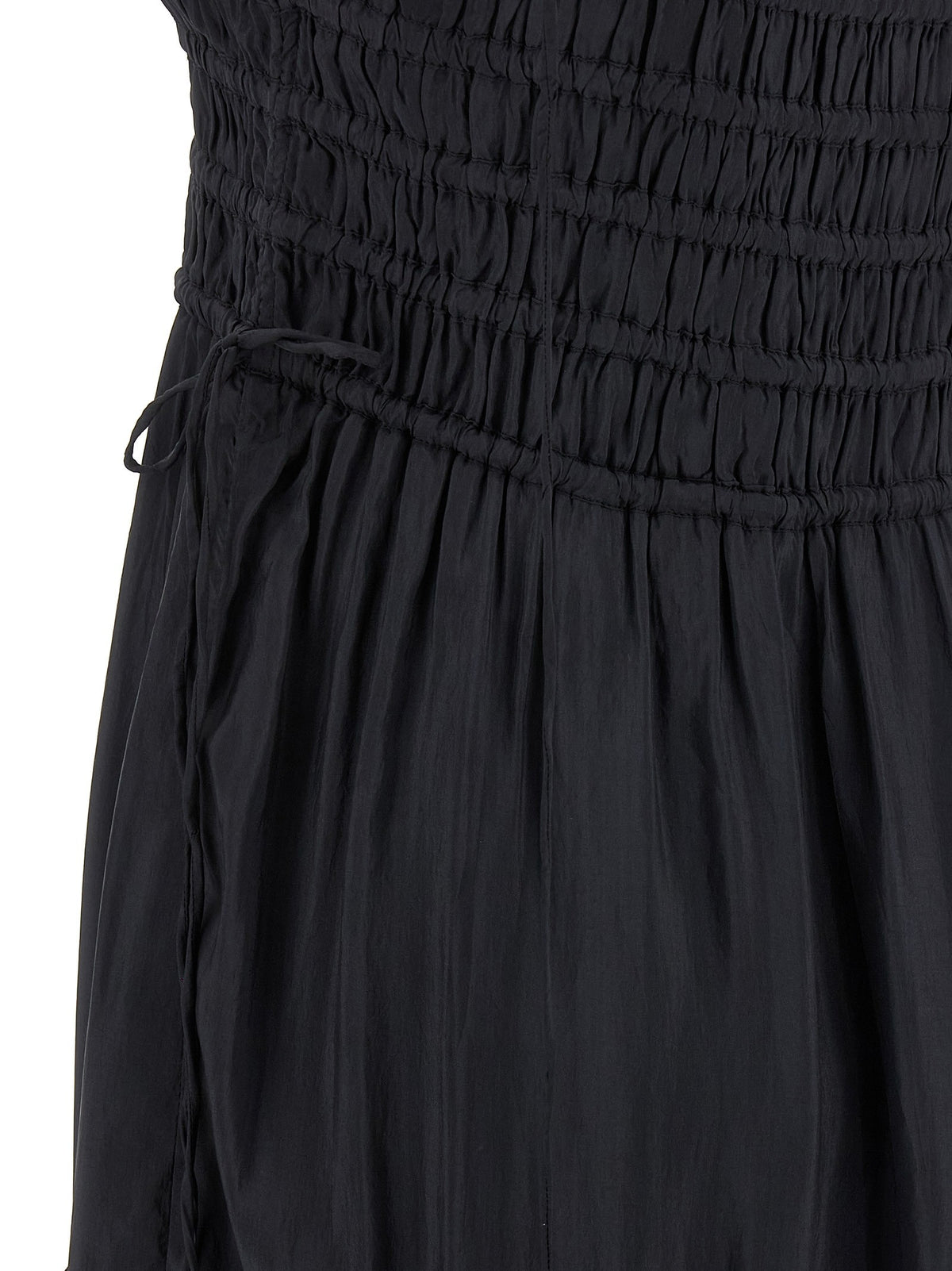Ganni Black Smock Tie Dress Grey, view 4