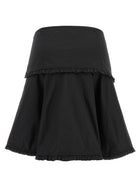 Ganni Black Stretch Cotton Skirt Black
