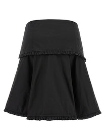 Ganni Black Stretch Cotton Skirt Black