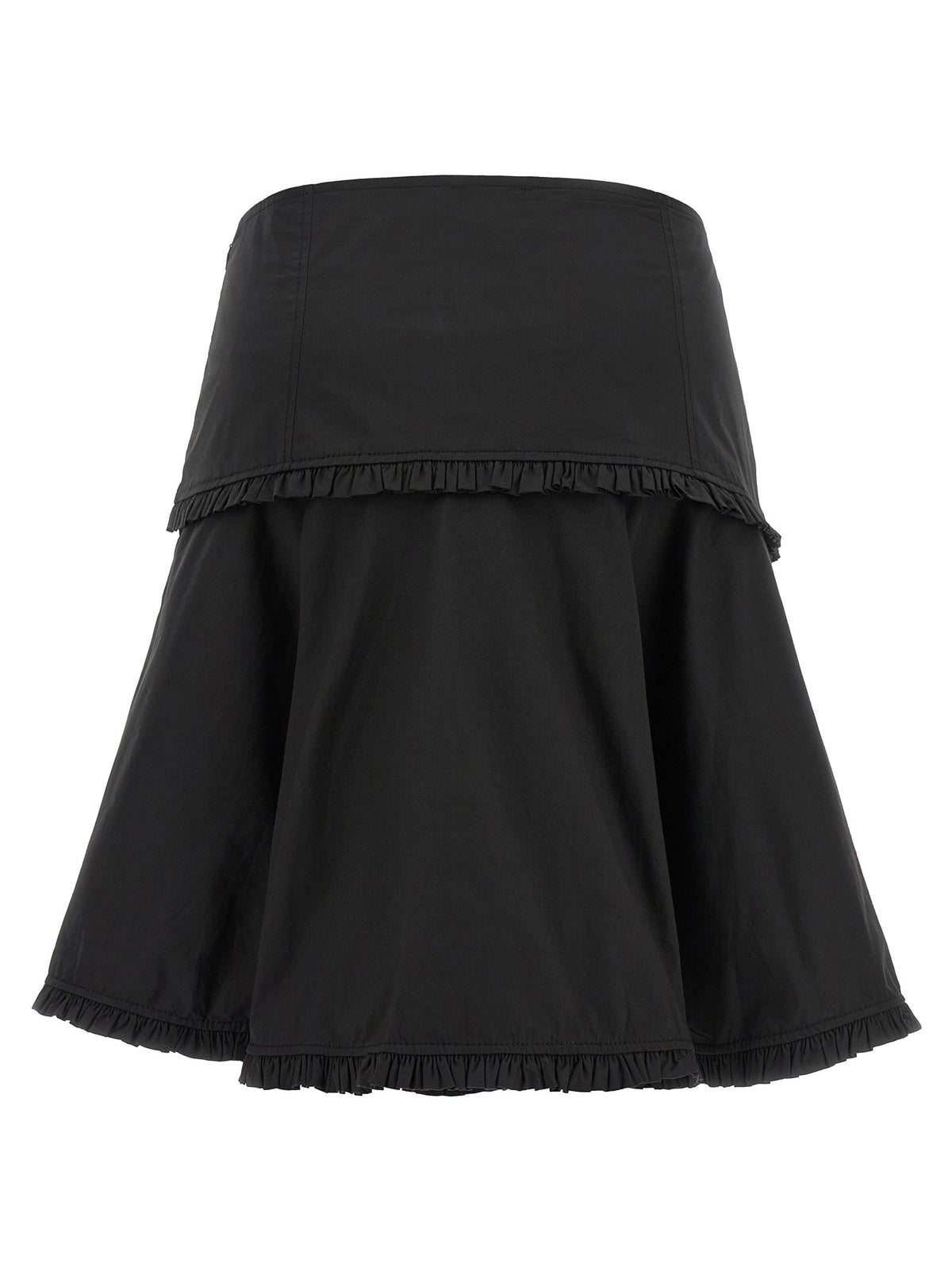 Ganni Black Stretch Cotton Skirt Black