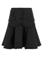 Ganni Black Stretch Cotton Skirt Black