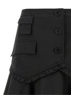 Ganni Black Stretch Cotton Skirt Black