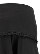 Ganni Black Stretch Cotton Skirt Black