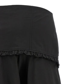 Ganni Black Stretch Cotton Skirt Black