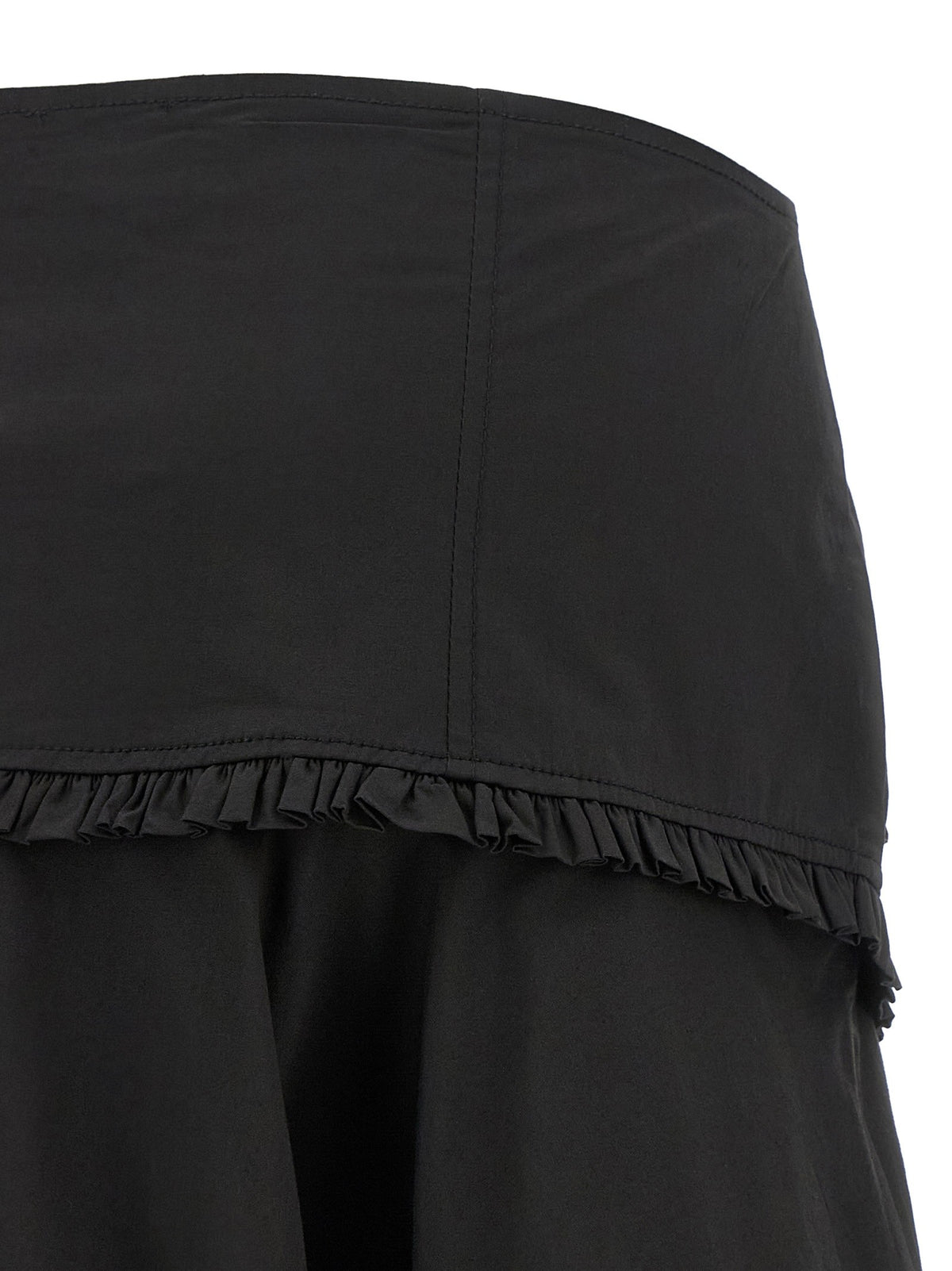 Ganni Black Stretch Cotton Skirt Black