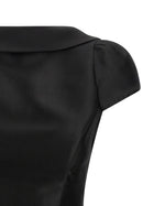 self-portrait Black Taffetà Collared Mini Dress Black, view 3