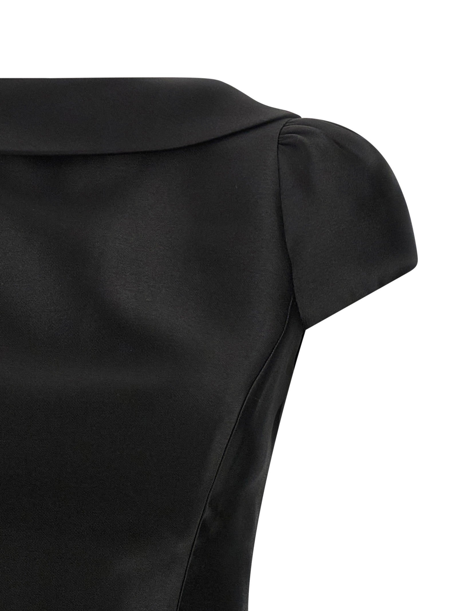 self-portrait Black Taffetà Collared Mini Dress Black