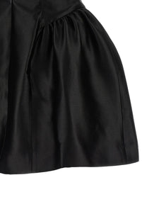 self-portrait Black Taffetà Collared Mini Dress Black