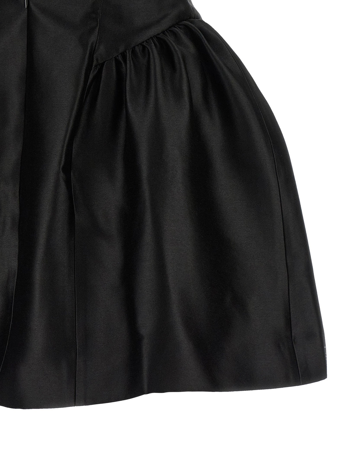 self-portrait Black Taffetà Collared Mini Dress Black, view 4