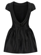 self-portrait Black Taffetà Collared Mini Dress Black, view 2