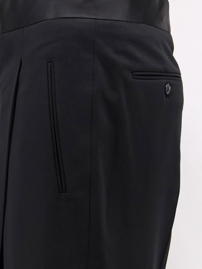 Giorgio Armani Men's Black Tailored Wool Trousers Black