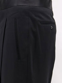 Giorgio Armani Men's Black Tailored Wool Trousers Black