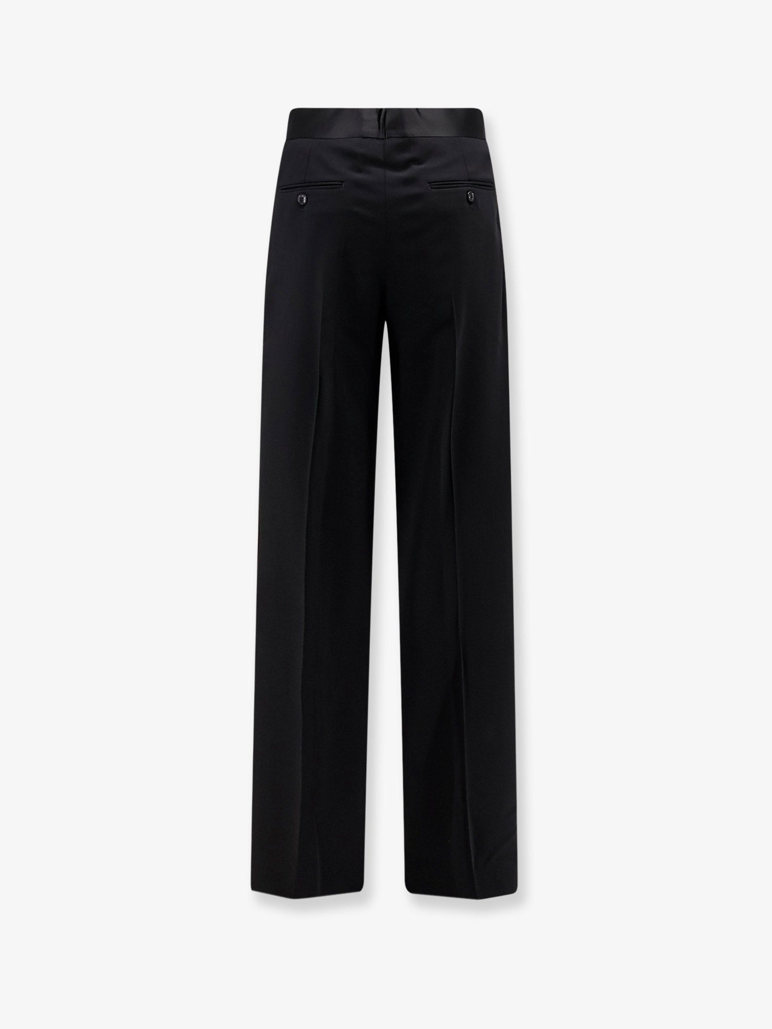 Giorgio Armani Men's Black Tailored Wool Trousers Black