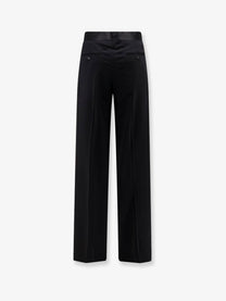 Giorgio Armani Men's Black Tailored Wool Trousers Black