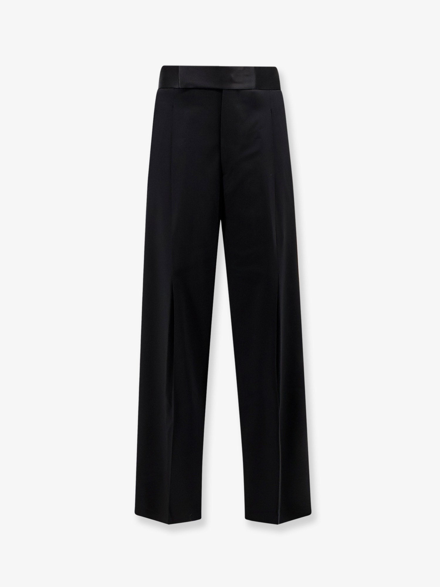 Giorgio Armani Men's Black Tailored Wool Trousers Black