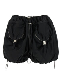 The Attico Black Utility Shorts Black