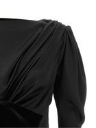 Balmain Black Velvet Bow Dress Black