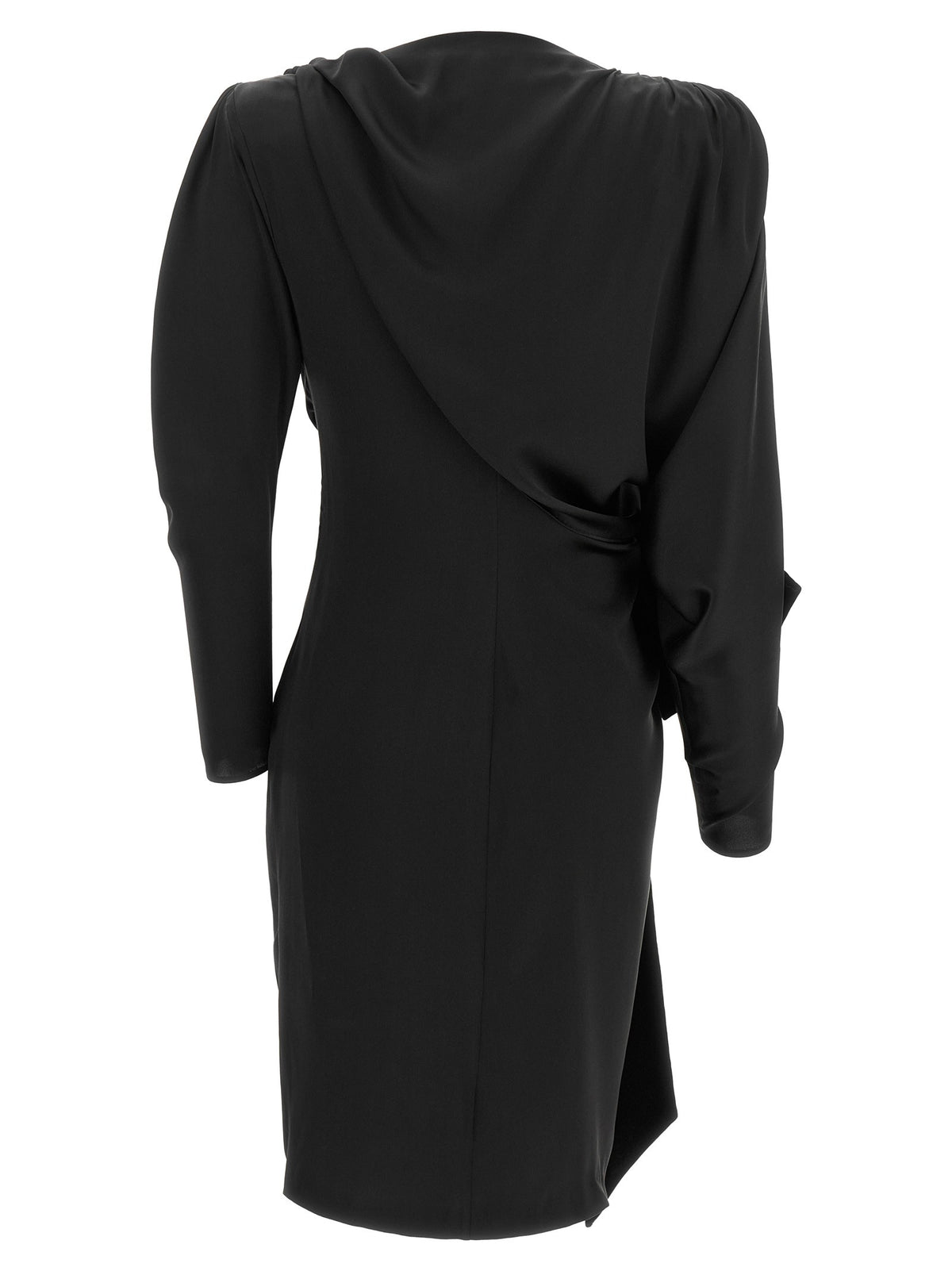 Balmain Black Velvet Bow Dress Black