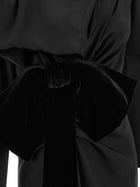 Balmain Black Velvet Bow Dress Black