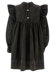 Ganni Black Washed Mini Shirt Dress Black