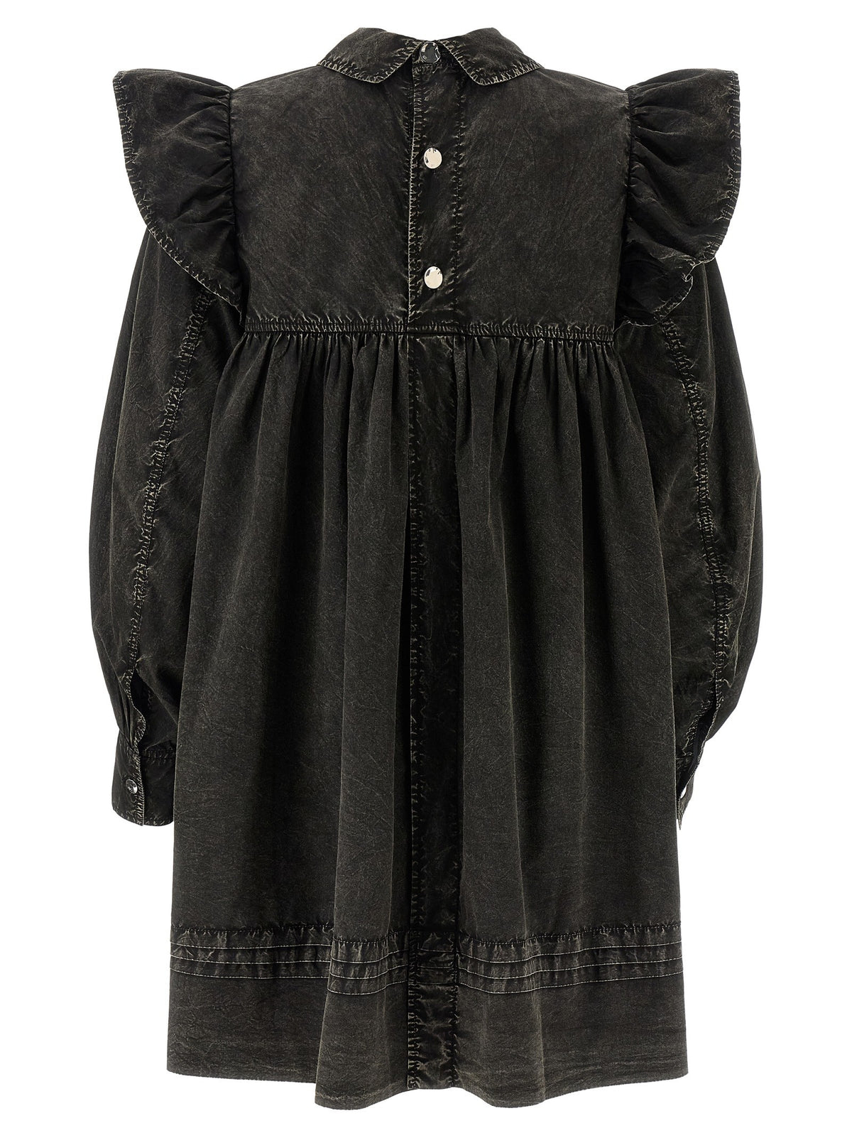 Ganni Black Washed Mini Shirt Dress Black, view 2