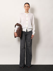 Bottega Veneta Women's Black Washed Palazzo Denim Jeans Black Bottega Veneta