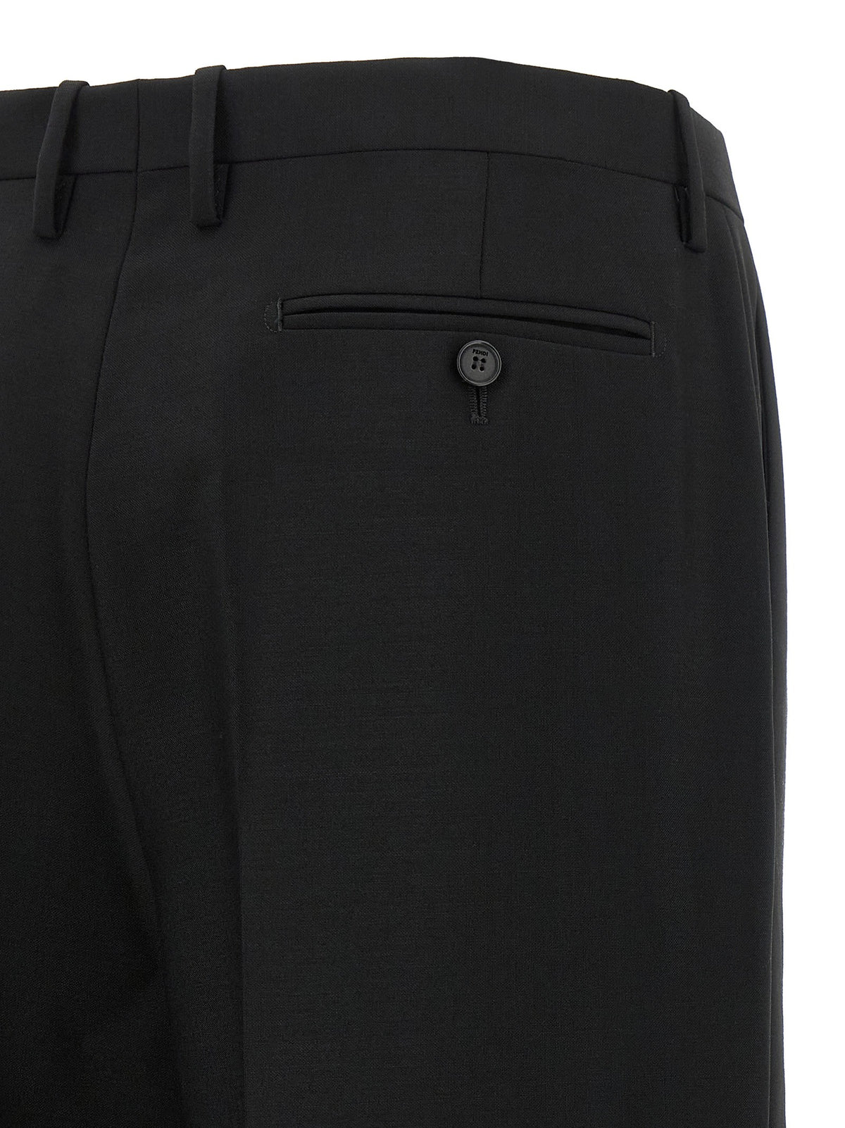 Fendi Black Wool and Mohair Pants Black