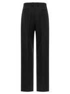 Fendi Black Wool and Mohair Pants Black